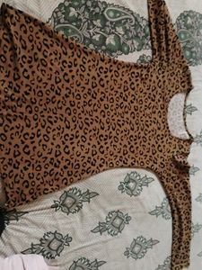 Leopard Print Long Sleeve Dress