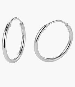 925 Silver Hoop Earrings 12mm Diameter 2mm Thick