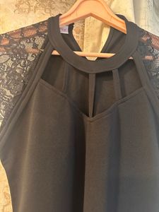 Black Embellished Lace Top, Bust- 32/34 Strechable