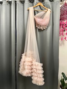 Pink Barbie Gown With Dupatta 🎀