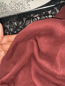 New Lacy Burgundy Maxi Dress Women