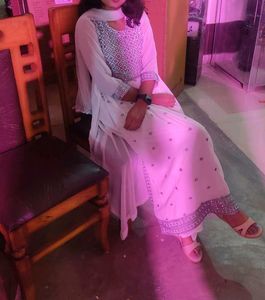 Ethnic Dress White Naira Model