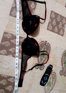 Underwire Black Net Padded Bra
