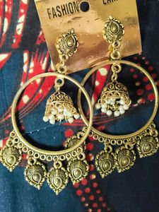 Antique Gold Jhumka Earrings