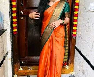 Elegant Orange Saree