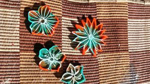 Resin Tricolor Flower Set