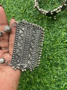 Garba special Oxidized Silver Jewelry Set