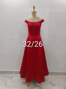 Elegant Red Off-Shoulder Dress