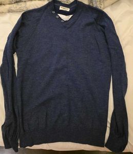 Navy Button Sweater