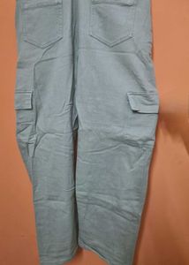 Khaki Cotton-Blended Cargo Pant