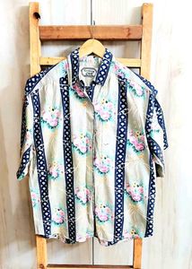Multicolour Printed Cotton Shirt Size-42-44