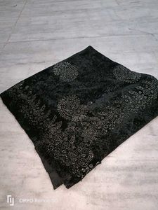 Elegant Black Velvet shimmer Shawl 3