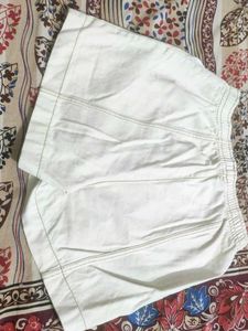 Aline Denim Cream Color Shorts
