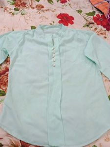 Mint Green Button-Down Top