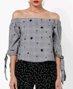 ONLY : Checked Off Shoulder Top ✨