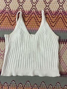 White Knit Tank Top