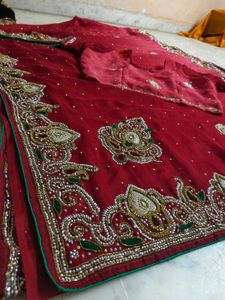 Red ♥️ Saree With Blouse ✨🔥