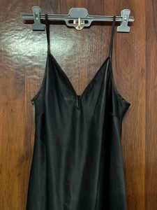 Sleek Black Slip Dress