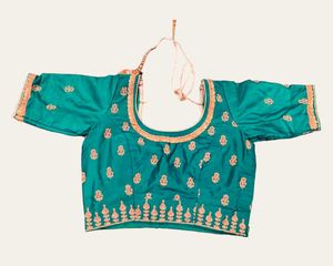 Teal &amp; Pink Embroidered Lehenga
