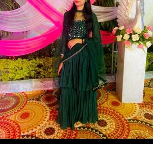 Green Embellished Kurta Set