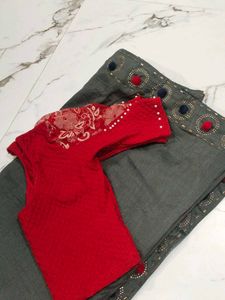 Elegant Grey Saree