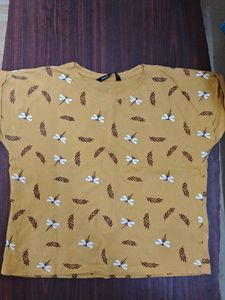 Cute Butterfly Print Yellow Crop Top
