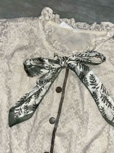 Vintage Lace Blouse with Bow