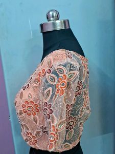 Elegant Peach Floral Blouse