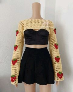 Crochet Yellow Strawberry 🍓 Bolero