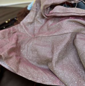 Sparkly Pink rose Party Dress glitter