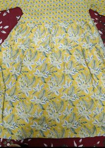 Yellow Printed Kurta Set