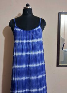 Blue Tie-Dye Maxi Dress