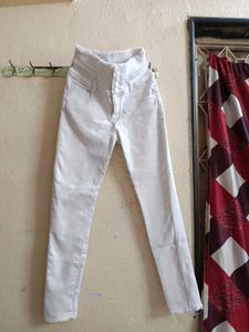 Combo Of Low Rise White Skinny Jeans And  A Jacket