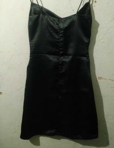Satin Black Bodycon Dress ❤️