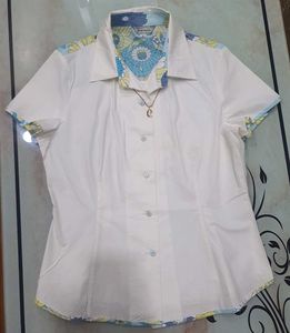 White Shirt With Beautiful Patchwork