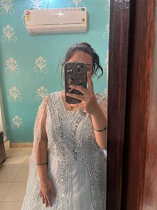 Elegant Silver Party Gown