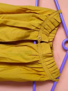 Knee Length Party Wear Yellow Dress