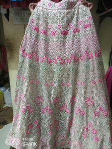 pink fully embroidery work lehenga