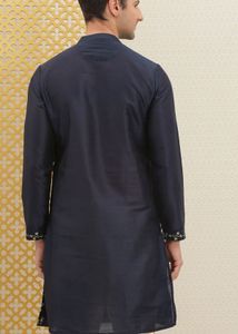 Elegant Navy Blue Embroidered Kurta