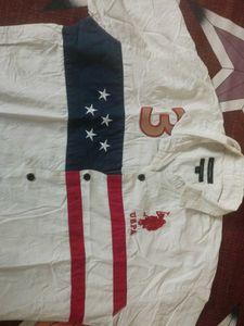 USPA White Striped Shirt