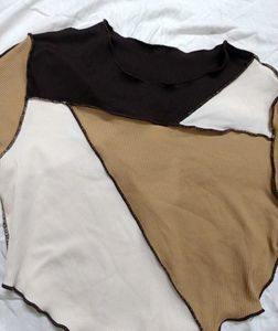 Color Block Crop Top