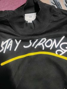 Stay Strong Black oversized Sweatshirt