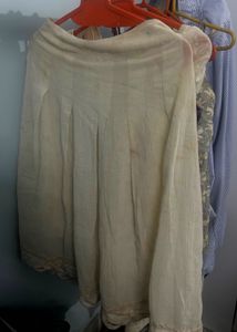 white calf length skirt