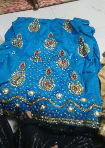 Blue Embellished Ethnic Top