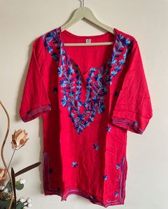 Embroidered work Red Kurta