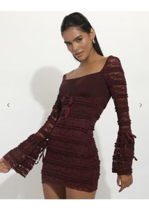 Brown Lace Bodycon Dress – Lulu &amp; Sky (Never Worn)