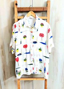 Offwhite Multicolour Print Shirt Size-42-44