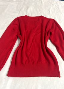 Red Pearl Detail Sweater