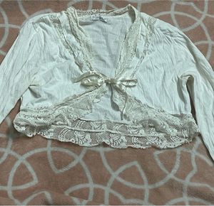 cutesy lace shrug top