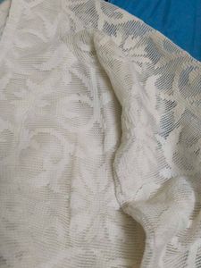 Lace Blouse off white cream colour. floral febric